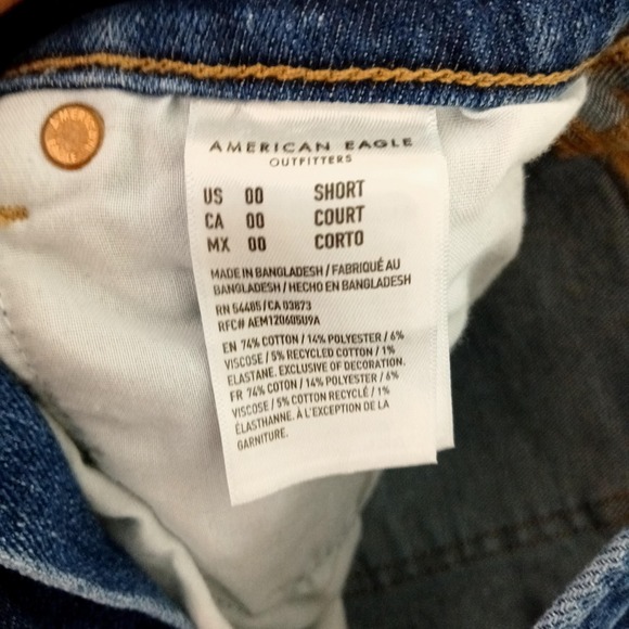 American Eagle Jeans Womens 00 Short Blue Mom Jean High Rise Stretch Denim - Picture 10 of 11